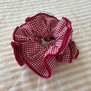 Sezane Red Gingham Scrunchie